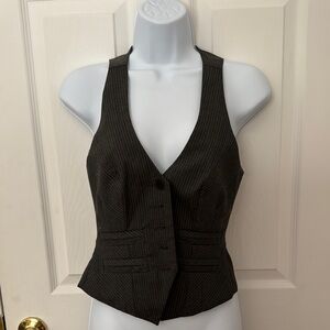 Black Pinstripe Vest